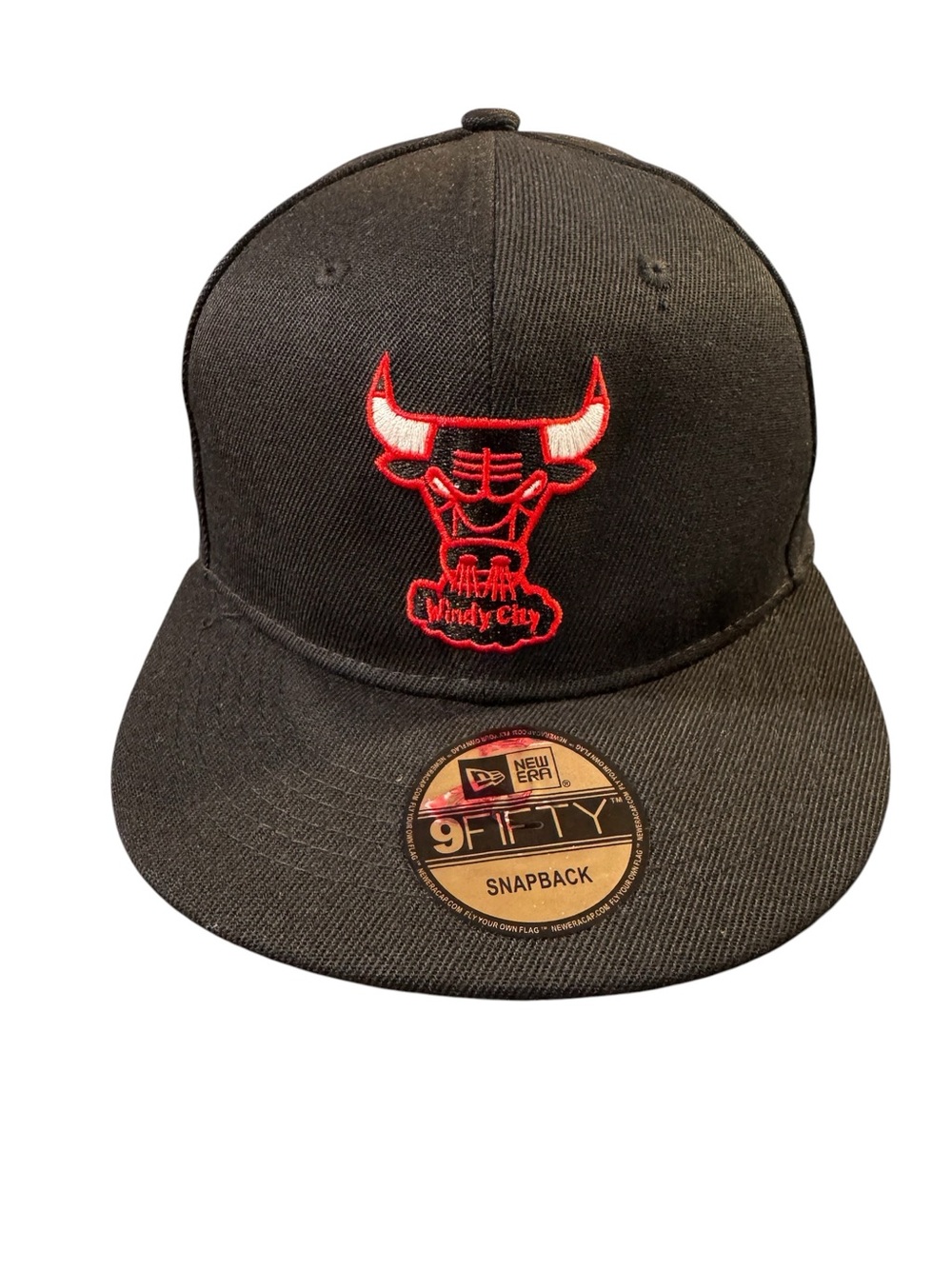 New Era NBA Hardware classics Black & Red Chicago Bulls Embroidered Snapback Hat